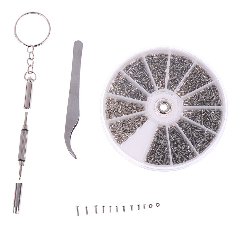 Assortiment de minuscules vis et écrous, outil de réparation pour Micro lunettes lunettes lunettes de soleil lunettes avec Micro tournevis et pinces 600/1000 pièces