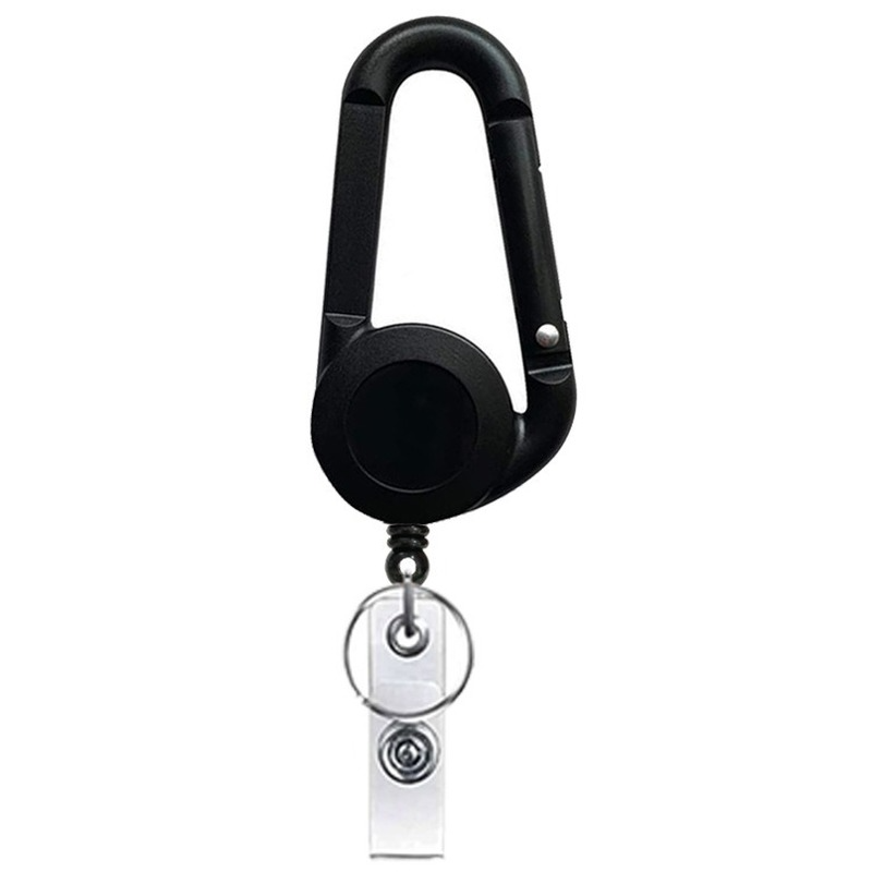 1 pz allungabile portachiavi in metallo anello clip da cintura portachiavi retrattile carta d'identità cordini porta badge identificativo clip per badge: Navy Blu