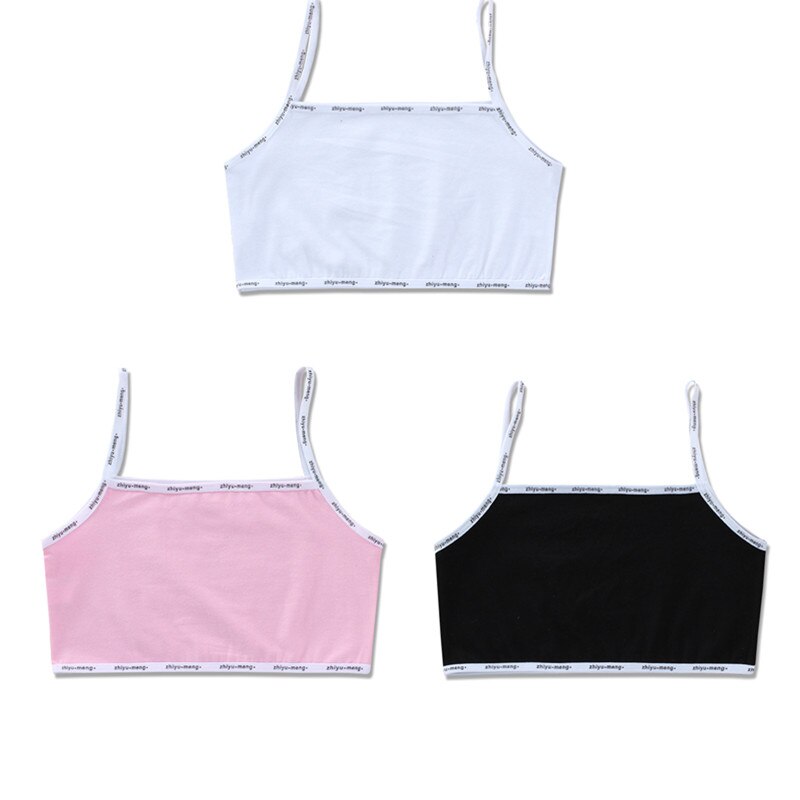 3 pz/lotto bambini biancheria intima modello 100% cotone ragazze canotta colore della caramella canottiera ragazze gilet 8-14years: Baiheifen
