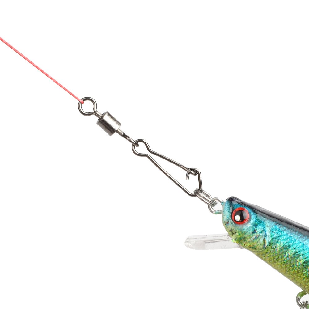 DONQL 100Pcs/Box Swivels Fishing Connector 4# 6# 8# 10# 12# Stainless Steel Barrel Rolling Connector Fishhook Lure Accessories