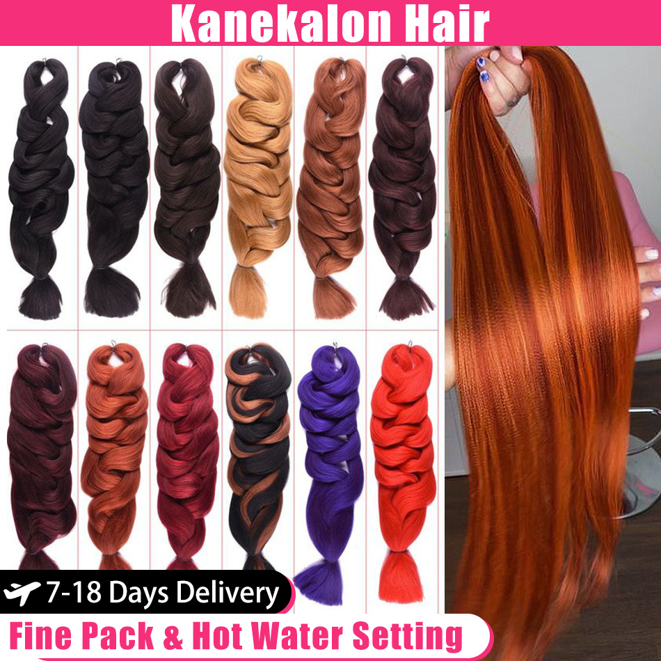 Extensiones de cabello trenzado esponjoso Xpression para mujer, trenzas Jumbo preestiradas Kanekalon, mechones de pelo sintético