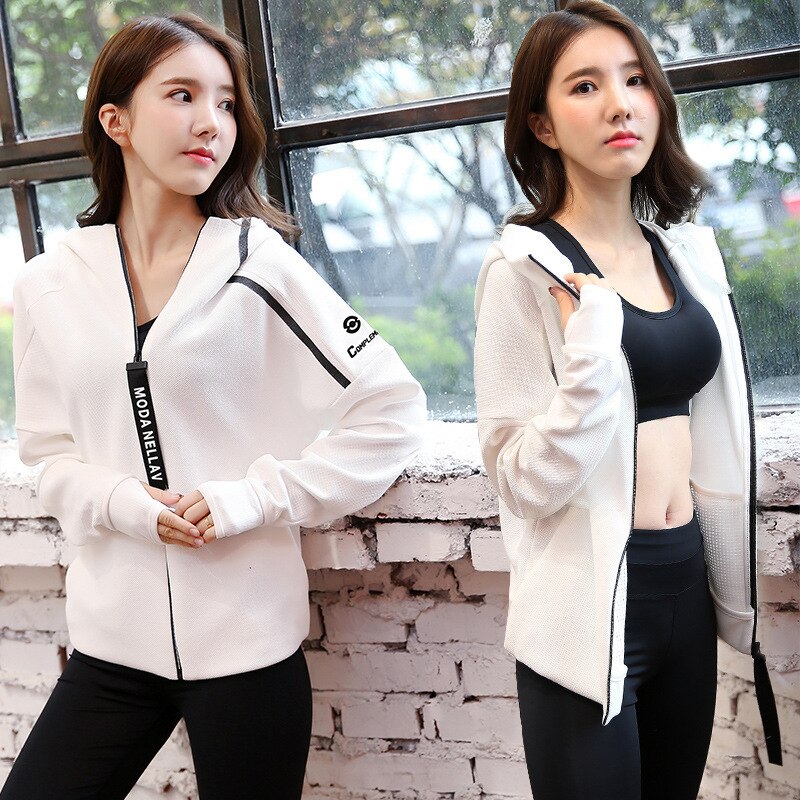 Chaqueta deportiva gruesa de secado rápido para mujer, sudadera de manga larga para correr, gimnasio, Fitness, con cremallera, prendas de vestir exteriores,