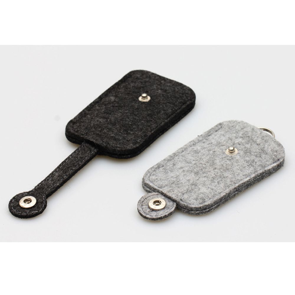 Portable Car Key Wallet Purse Men Women Woolen Felt Keychain Keys Organizer Convenient Practical Pouch Case Bag