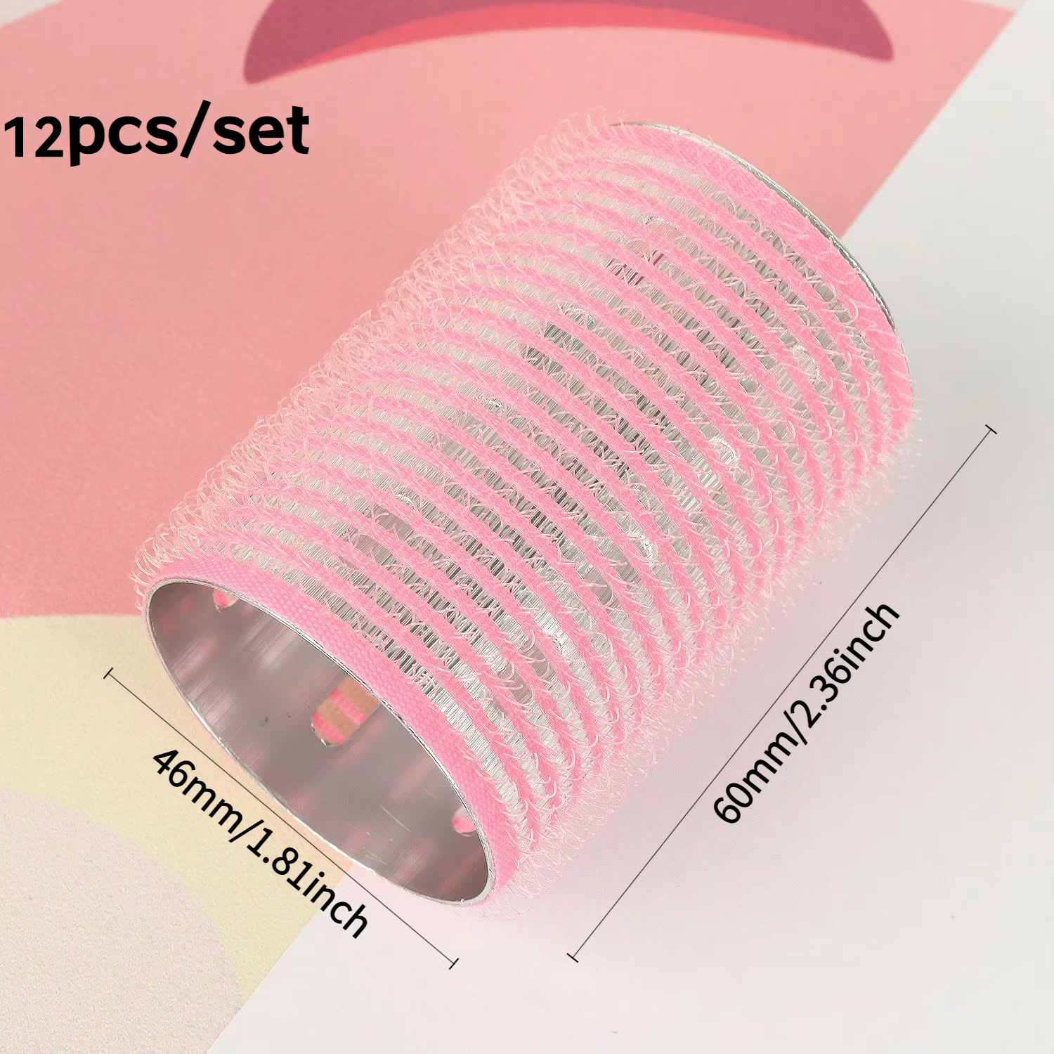 12 rulos de pelo autoagarre, rulos de pelo térmicos de aluminio para rizos de volumen y todo el día, para cabello corto, medio y largo: Gris