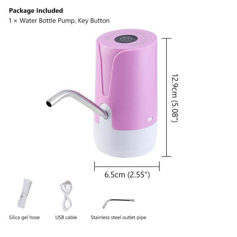 Gallon Water Bottle Jug Elektrische Pomp Dispenser Usb Opladen Camping Drinken 5 Gallon Fles Dispenser Fles Water Pomp: XB-2 Pink