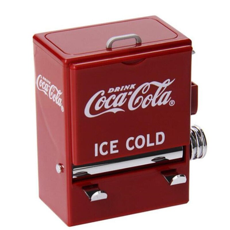 Tannpirker boks 1pc rød retro-cola automat pressekoffert dispenser plastholder bordpynt dekor: Default Title