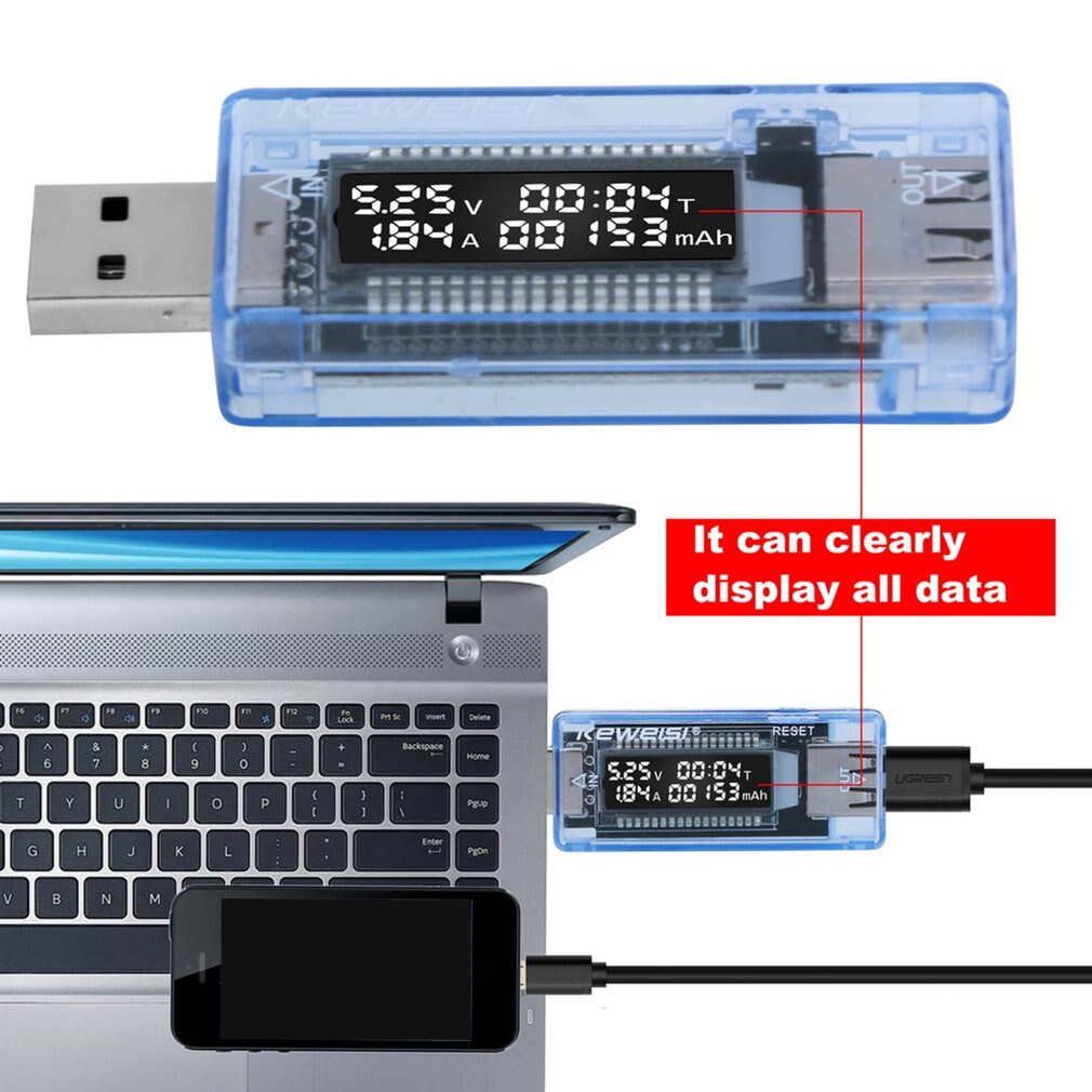 Neue USB Strom Spannung Kapazität Tester Meter Mobile Power Batterie Ladegerät Kapazität Tester Volt Strom Spannung Detektor: Default Title