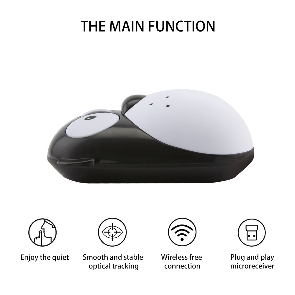 Souris de dessin animé sans fil, chargement sans fil pour chiots, silencieux, mignon, Panda, Bluetooth, pour PC,
