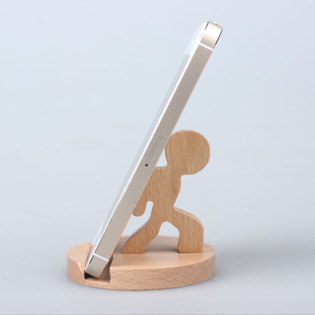 Massief Houten Dier Mobiele Telefoon Houder Auto Thuis Mount Cradle Desk Stand Voor Mobiele Mobiele Telefoon Laptop, schakelaar/Herten/Hond/Jongen/Olifant