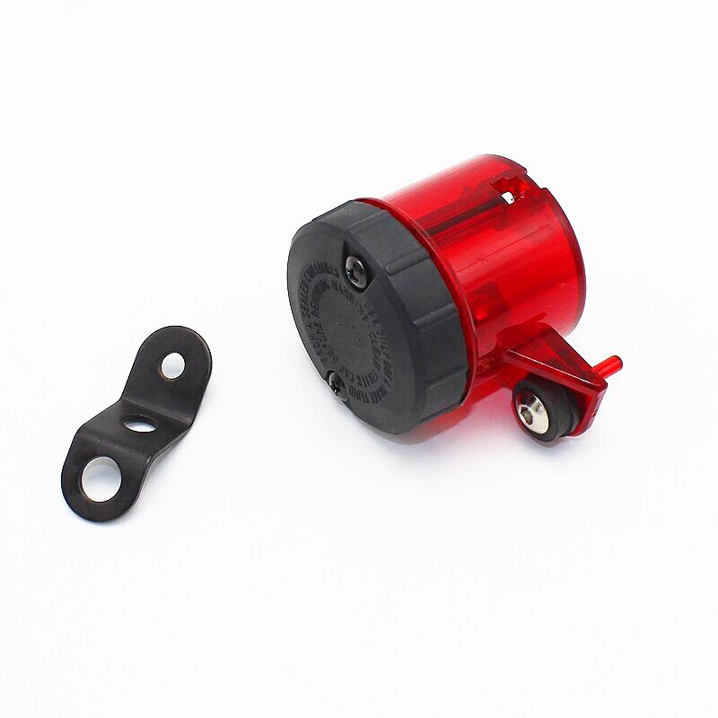 Depósito de freno delantero de motocicleta, botella de líquido de embrague, tanque de aceite de cilindro maestro para Honda, Yamaha, Suzuki, Kawasaki, Chopper, Bobber: RED
