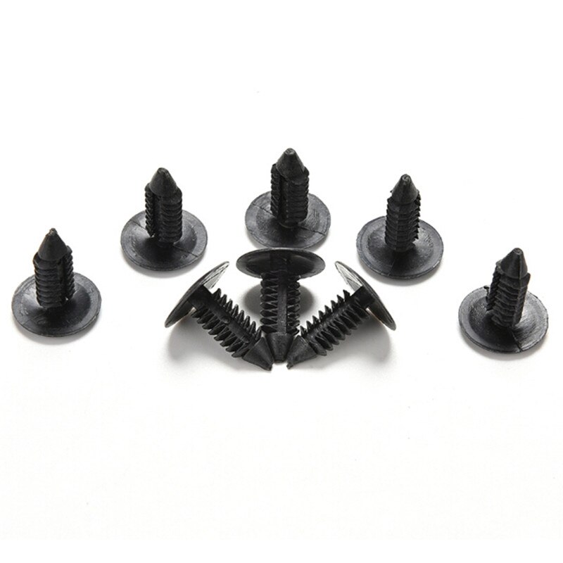 100 stuks diameter deurbekleding zwarte kunststof klinknagelclipbevestiging voor autovoertuig 6mm