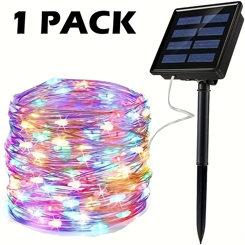 1/2/4pc Solar String Lights Outdoor LED Solar Twinkle Lights Outside Waterproof 8 Modes Fairy Decoration for Garden Yard Wedding: moon blue / > 300W
