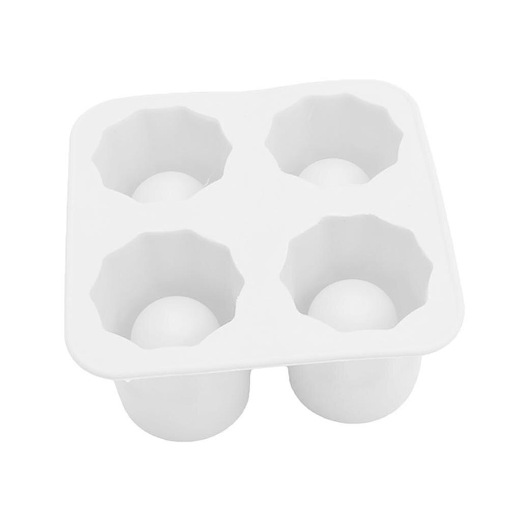 4 tasses forme Silicone moule à glaçons tireurs tir verre glace moule bac à glaçons été barre fête bière glace boisson outil accessoires: Ivoire