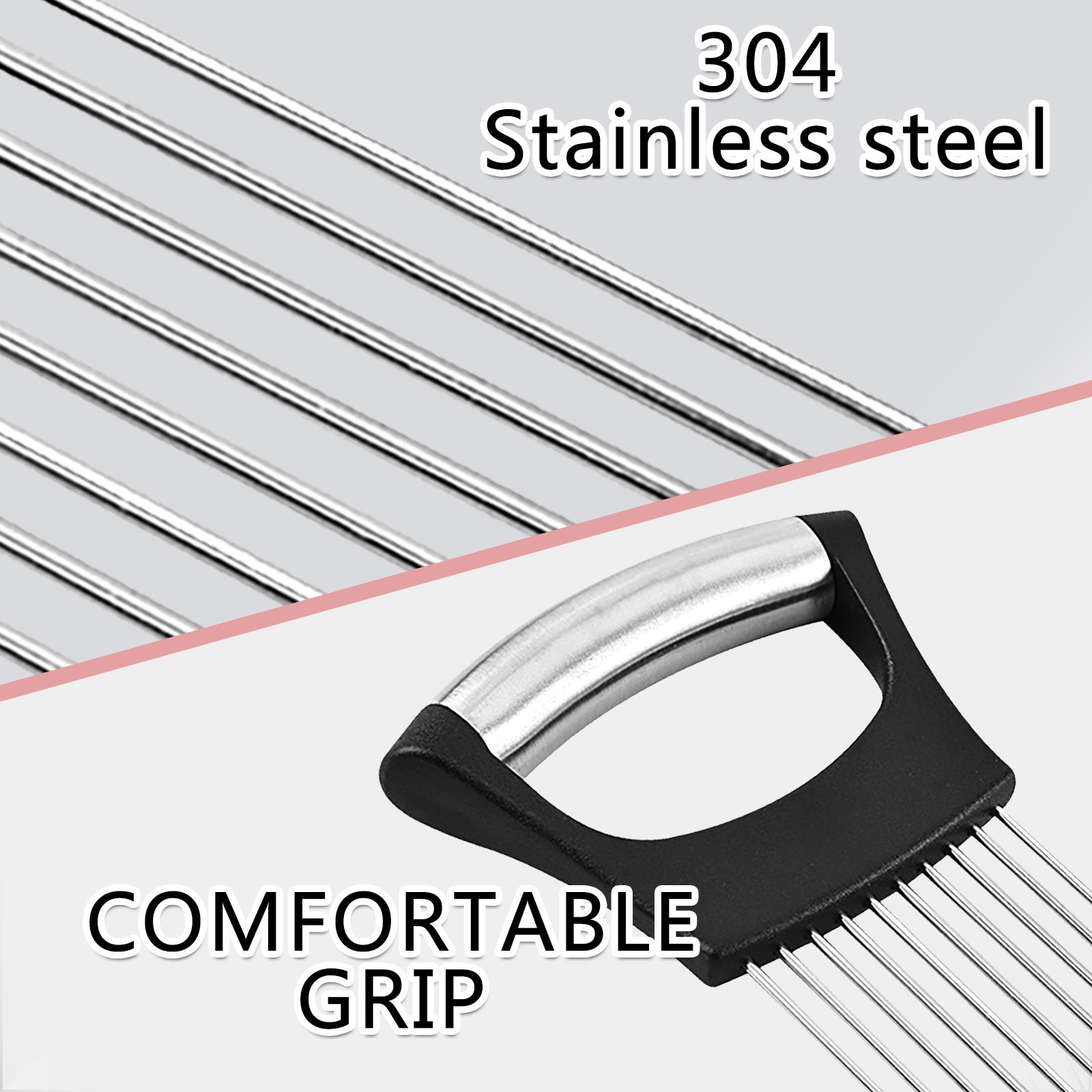 Food Slice Assistant Vegetable Holder Stainless Steel Onion Cutter Onion Chop Fruit Vegetables Cutter Slicer Tomato Cutter