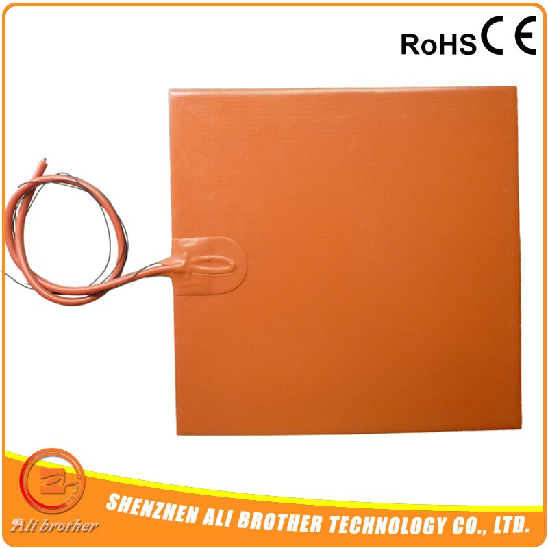 3D Printer Glass Bed 300x300 24V 600W With adhesive back and 100k thermistor Silicone heaters Manufacturer