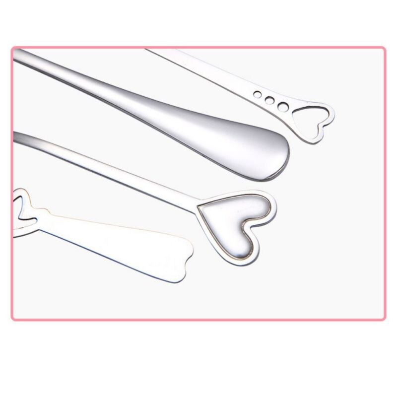 2pz in Acciaio Inox a Forma di Cuore Cucchiaio di Caffè Cucina dolce Zucchero Mescolando Cucchiai Cucchiaino Piatti E Posateria di san valentino Regalo di Giorno