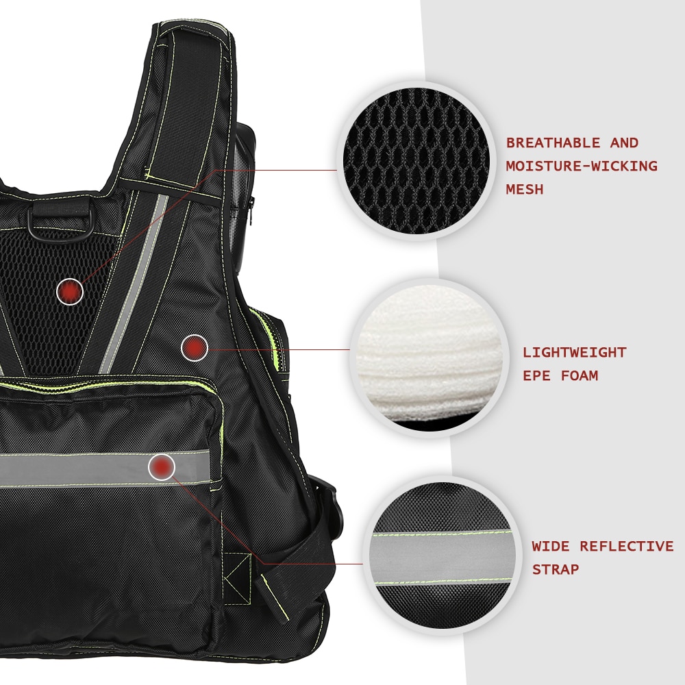 Professionele Vissen Reddingsvest Meerdere Zakken Veiligheid Zwemvest Floatation Vest Volwassenen Drijfvermogen Vest Voor Rescue Drifting