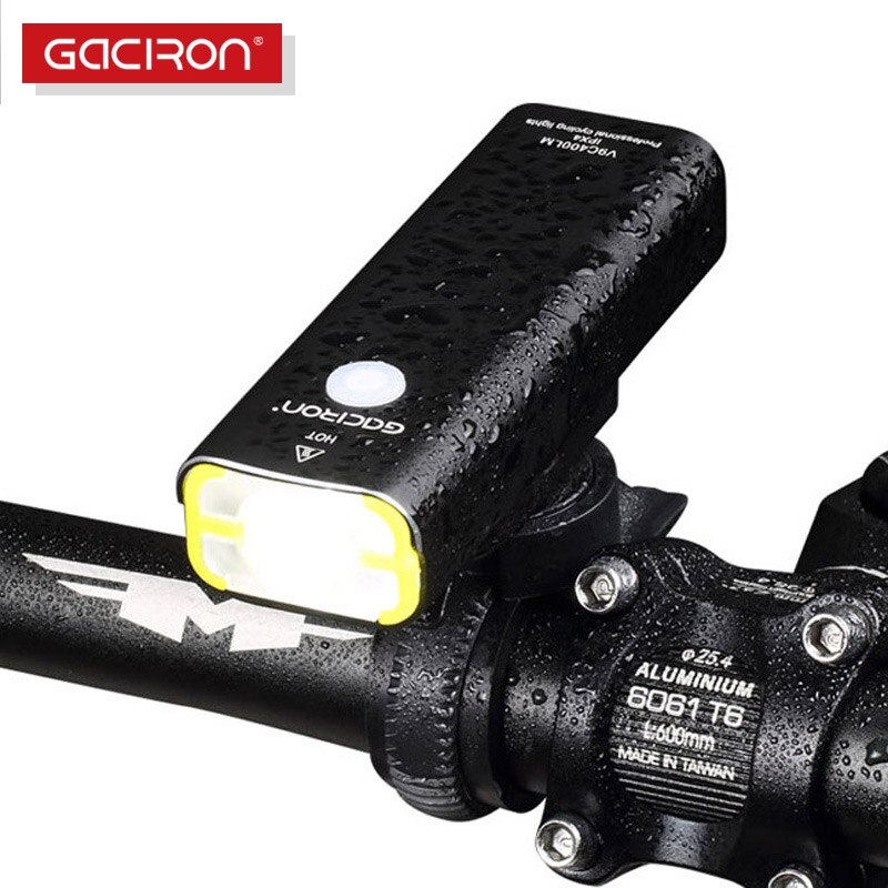 Gaciron Wiederaufladbare Bike Vorne Lenker Radfahren Led Licht 18650 Batterie Taschenlampe Scheinwerfer Fahrrad Zubehör