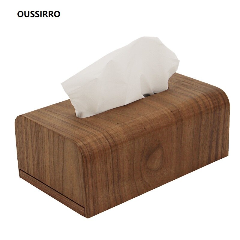 Oussirro træpapirskasse mærke moderne hjemmebilserviettholderholder etui hjemmearrangør dekorationsværktøjer