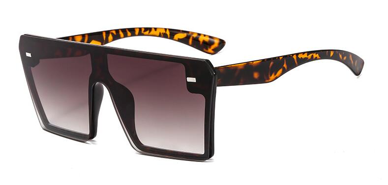 Kantløse overdimensionerede kvinder solbriller firkantede mærke solbriller med stort stel til kvinder  uv400 solbriller oculos masculino: Gradient brun