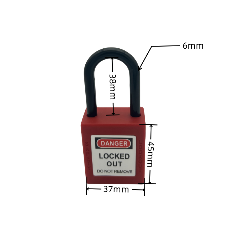 Eight Colors Lockout Padlock 38mm ABS Engineering Plastic Insulation Nylon Shackle Isolation Security Red LOTO Lock With Key