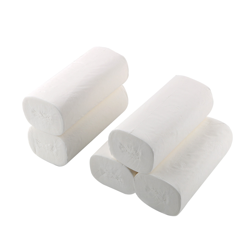 12 Rolls/Lot 4 Layers Coreless Toilet Paper Comfortable Toilet Roll Paper Wood Pulp Home Bath Kitchen Tissue Roll Toilet Paper