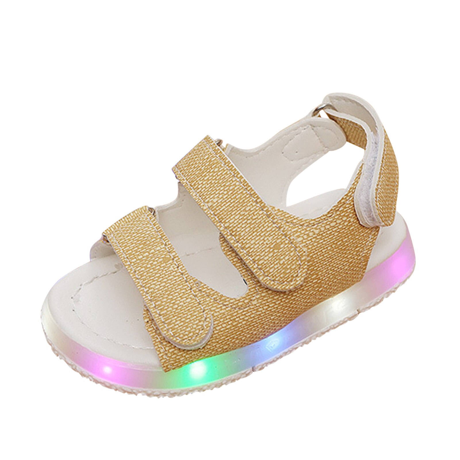 Children Led Light Luminous Sandals Casual Shoes Non-slip Soft Sole Baby Boys And Girls Beach Sneakers Sandals: Yellow / 22