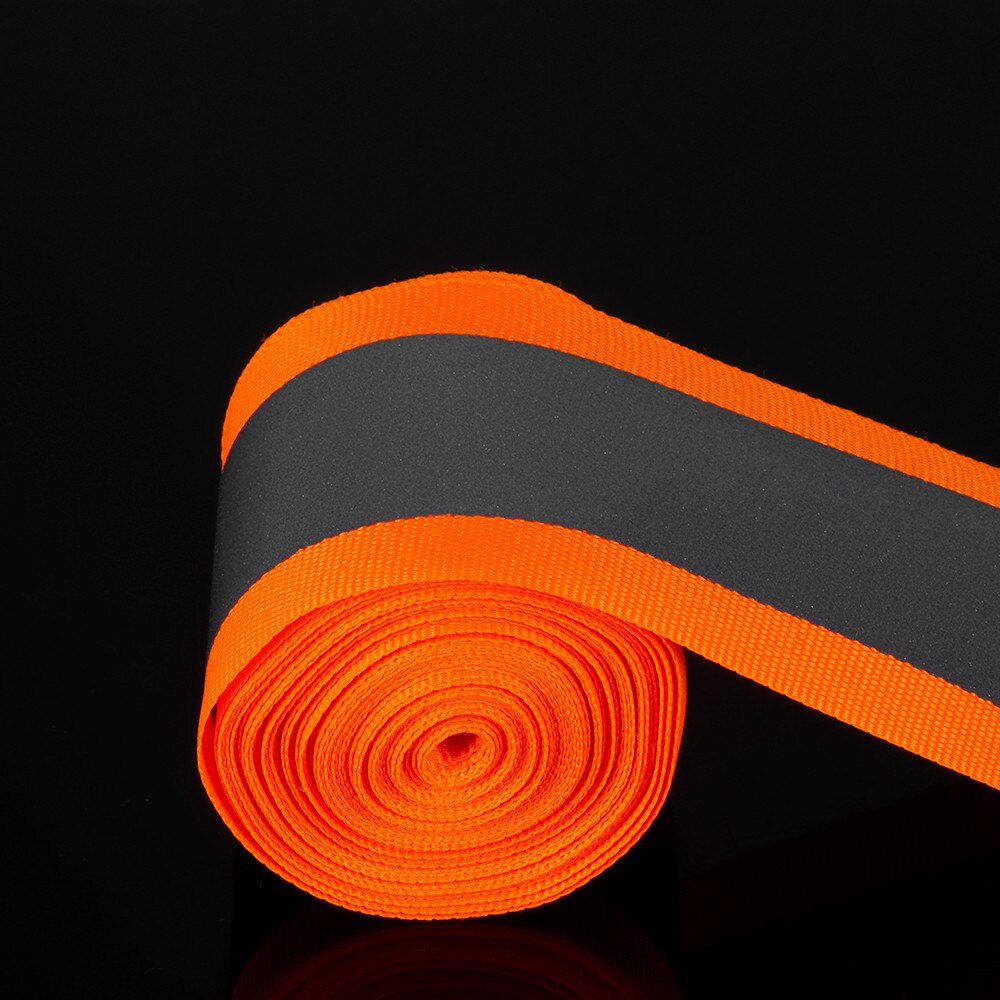 5M High Visibility Safety Reflective cloth DIY Fluorescent webbing sewing on Reflective Tape For Clothing Warning Safety Trim: Orange