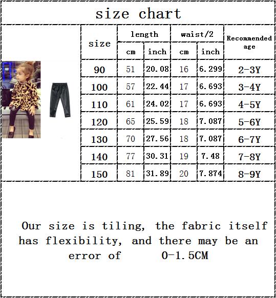2 3 4 5 6 7 8 9Y kids baby girls autumn winter thickne warm solid pants children Pencil pants girl Skinny leather pant