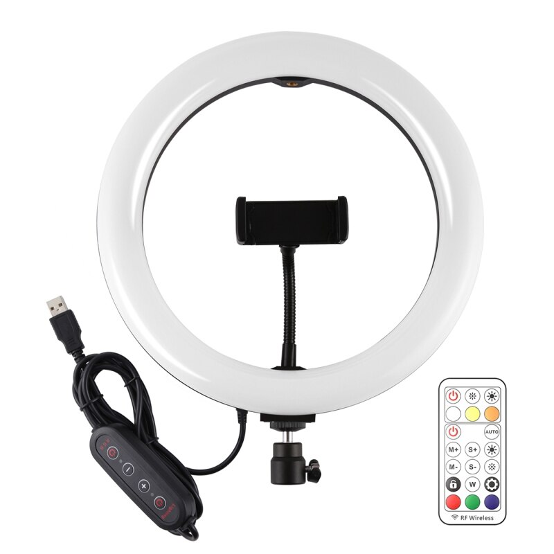 10.2 inch 26cm Ring Lights Curved Surface USB RGBW Dimmable LED Ring Vlogging Photography Video Lights