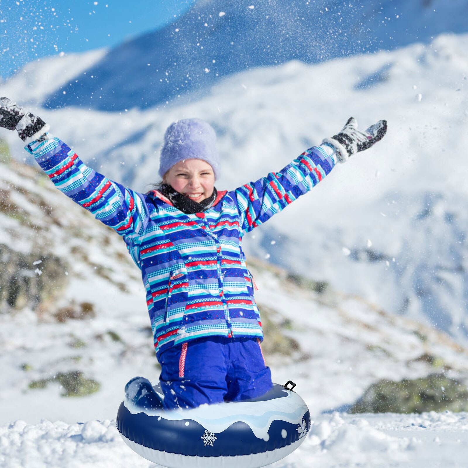 1Pc PVC Weihnachten Thema Schnee Kreis Verschleiß-beständig Aufblasbare Schnee Rohr
