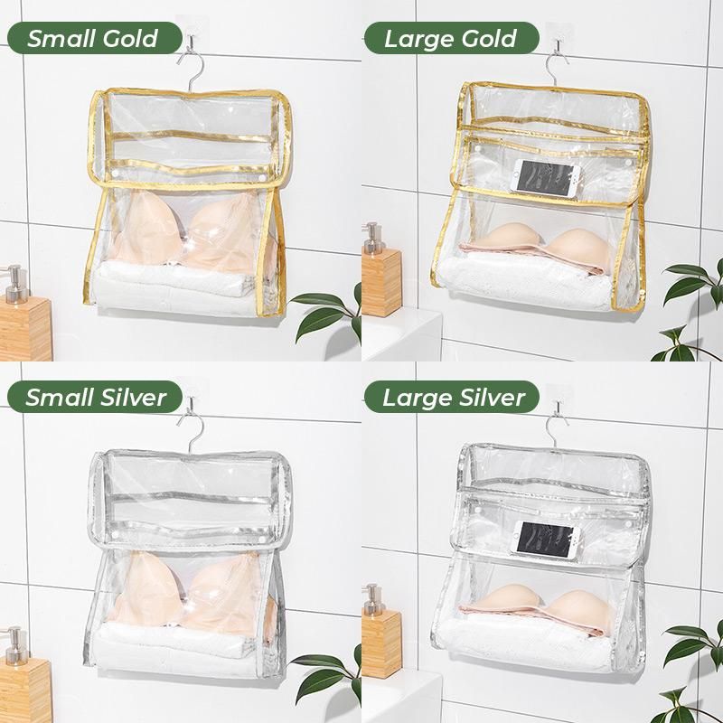 Salle de bain sac étanche transparent douche vêtements serviette stockage sac suspendu dortoir mur vêtements artefact sous-vêtements sac à poussière