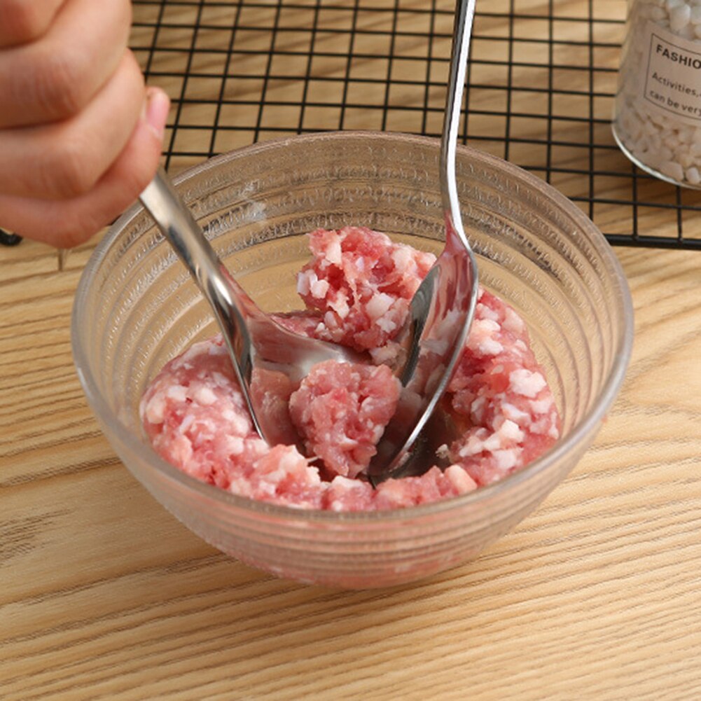 Stainless Steel Non-stick Meatball Spoon Maker Mold Squeezing Kitchen Home Tool