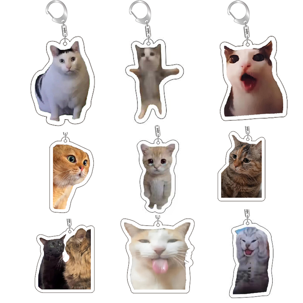 gato meme série chaveiro estudante saco cordão feminino saco pingente chaveiro coisas bonitos barato para melhores amigos