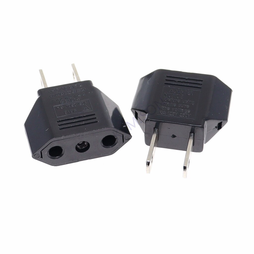 2pcs/lot 6A Universal Travel Power Plug Adapter EU EURO to US USA Adaptor Converter AC Power Plug Adaptor Connector EU to US