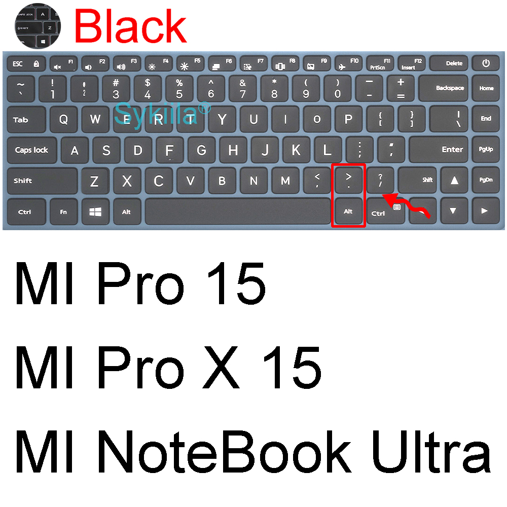 Klawiatura pokrywa dla Xiaomi MI Air 12.5 13.3 Pro 15X14 Gaming Ruby 15.6 Protector skórzane etui silikonowe TPU Laptop Notebook 2021: Black MI Pro 15 X 15