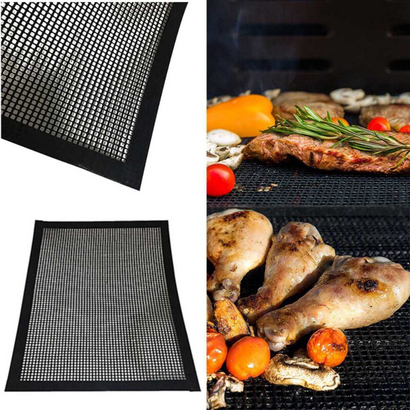 Bbq grill cover mat pad genanvendelig non-stick ptfe grillnet til indendørs udendørs bbq brug bq gill tilbehør
