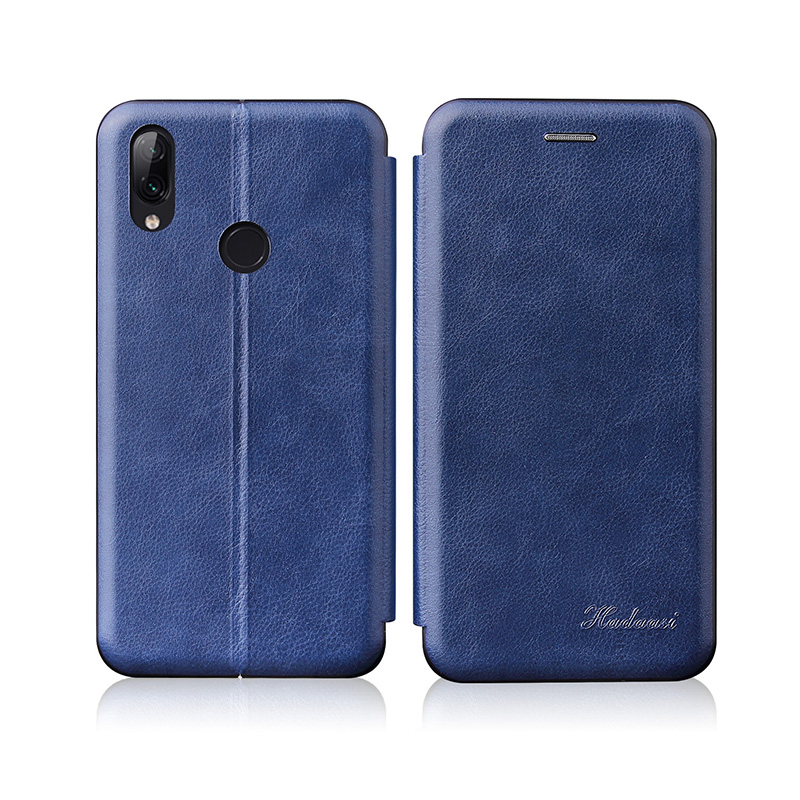 Magnetische Plain Flip Case Voor Oneplus 7 Pro 7 T Pro Lederen Card Holster Stand Book Cover: for Oneplus 7t Pro / Blauw