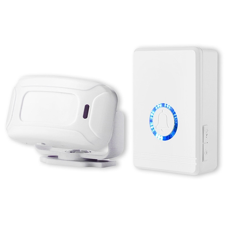 Draadloze Waterdichte Motion Sensor, Deur Raam Alert Alarm, Infrarood Sensor Deurbel Voor Thuis & Garagedeur, us Plug: Default Title