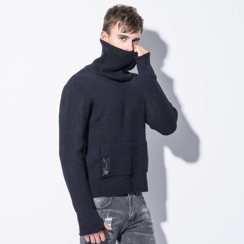 Vinter mans sweater skildpaddehals tykkere afslappet sweatercoat mænd slank sweater overfrakke 3 xlrand beklædningf 952