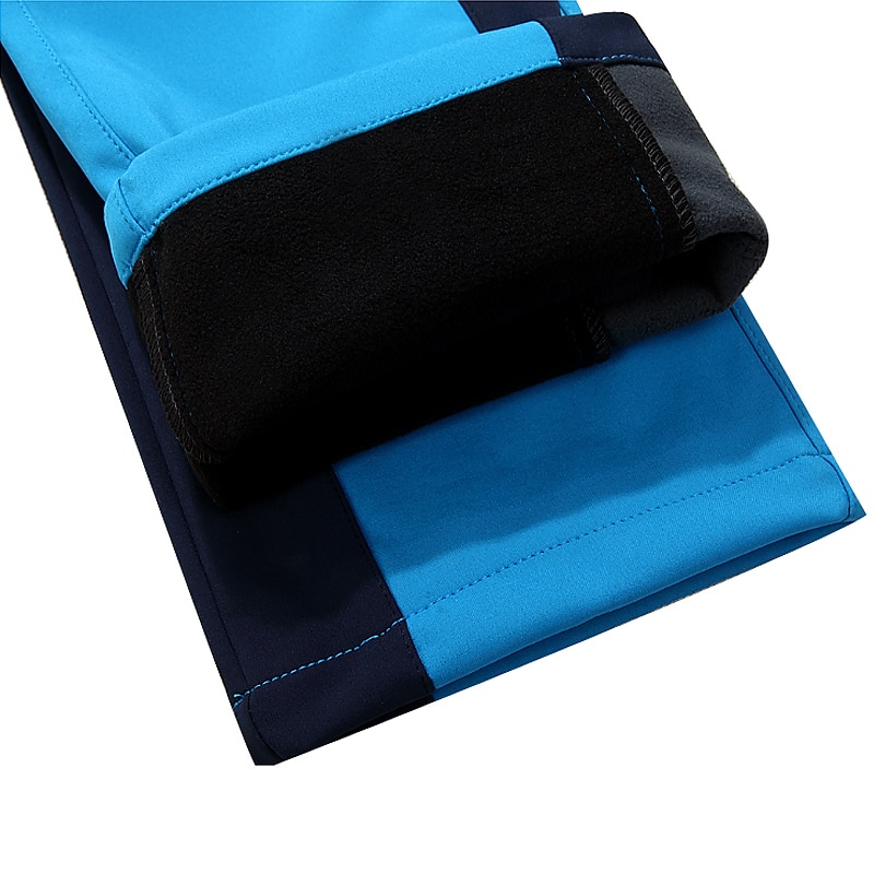 Outdoor Men Ski Trousers Skiing Pants Windproof Waterproof Thick Warm Fleece Softshell Pants for Skiing Climbing Trekking Hiking