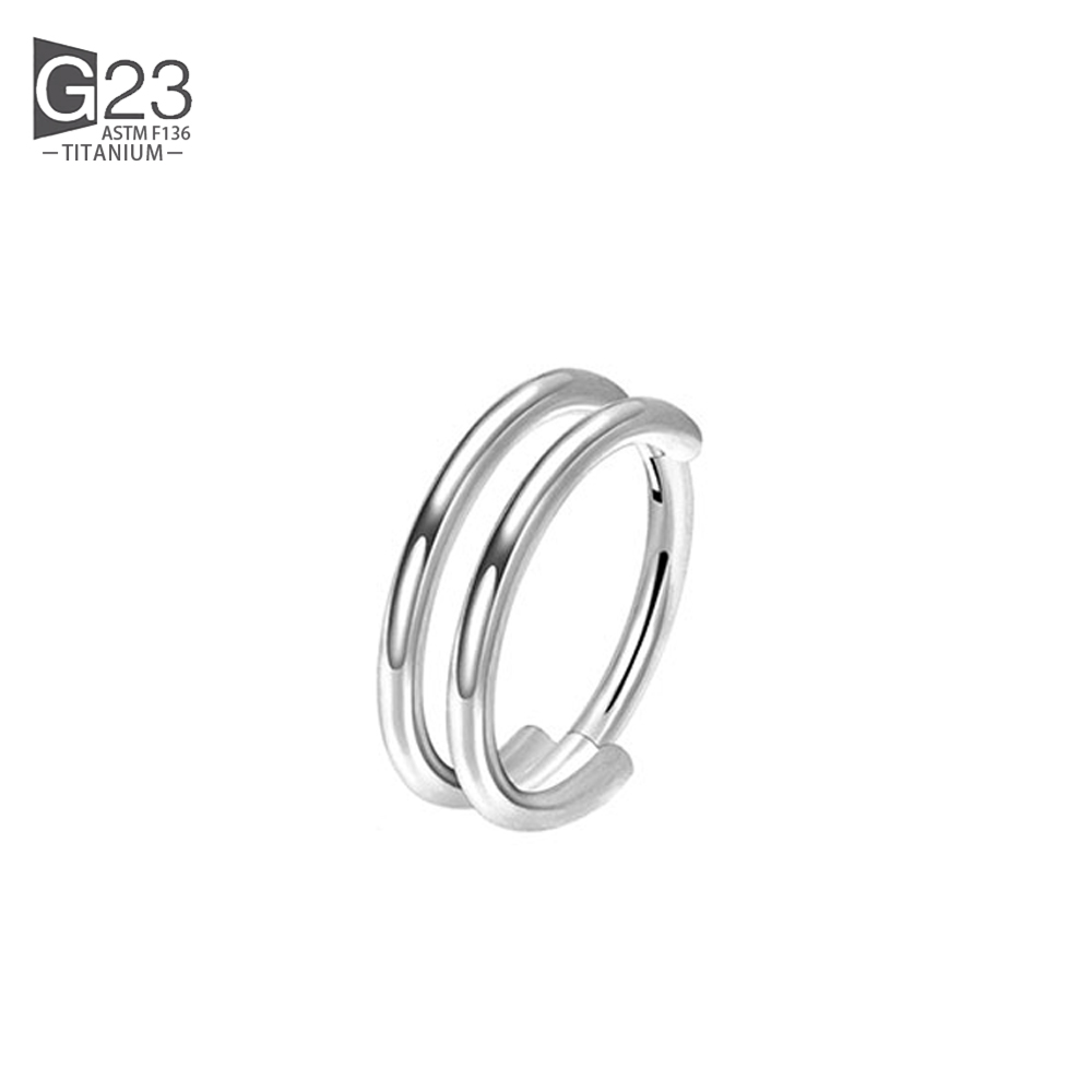 G23 Titanium Implantaat Scharnierende Naadloze Oorbellen Clicker Hoepel Ring Voor Kraakbeen Helix Toren Septum Daith Tragus Schelp: WHITE / Imitation Rhodium Plated