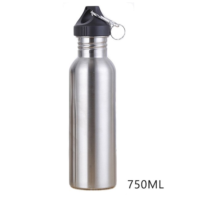 350/500/750Ml Rvs Water Fles Solid Colr Sport Drink Fles Reizen Wandelen Paardrijden Keuken Water flessen Bike Fles: style 3 750ml