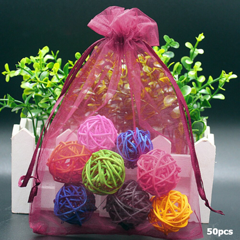 50 Uds plantas frutales bolsas para vivero uvas protección de jardinería bolsa roja con cordones bolsa de almacenamiento de perlas de caramelo para el hogar 17x23cm