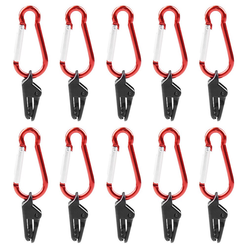 10/20 stk campingtelt presenning fortelt klemme clips telt snaps bøjler stramme låse greb klemme karabinhage campingudstyr: 10 stk