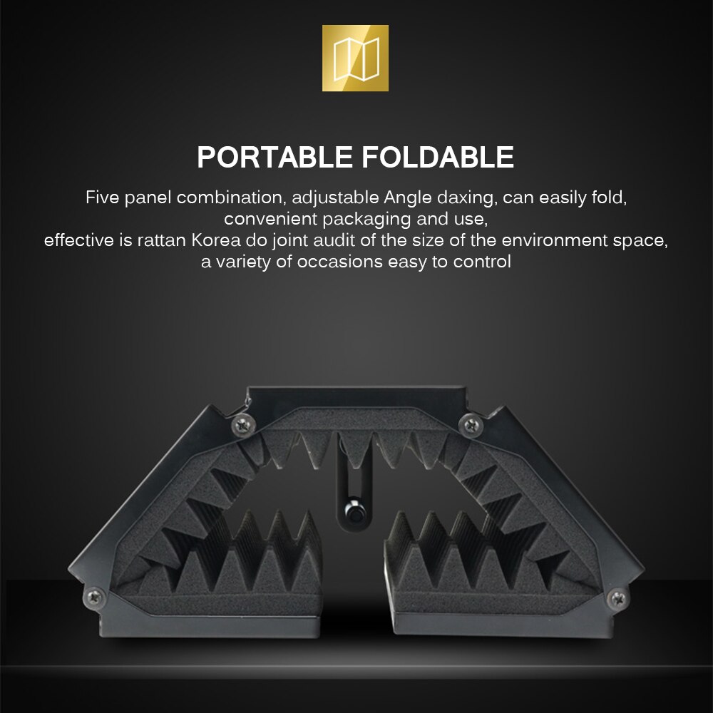 Akustisk isolering skjold mikrofontilbehør akustisk skum justerbar til optagelse af live-udsendelse mikrofontilbehør