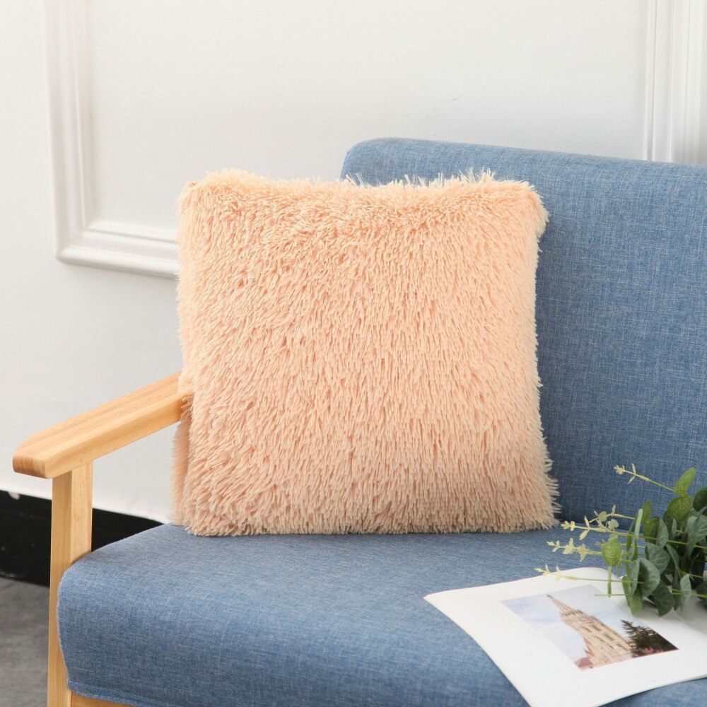 Effen Kleur Melk Wit Roze Blauw Pluche Kussenhoes 40X40 Cm Sofa Auto Decoratie Dutje Pillowsham Kussenslopen Baby kinderen: 8