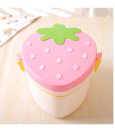 500ml Strawberry Shape Lunch Box,2 Layer Food Fruit Storage Bento Boxs Red Pink Microwave Tableware Kid Cute School Bowl: 01