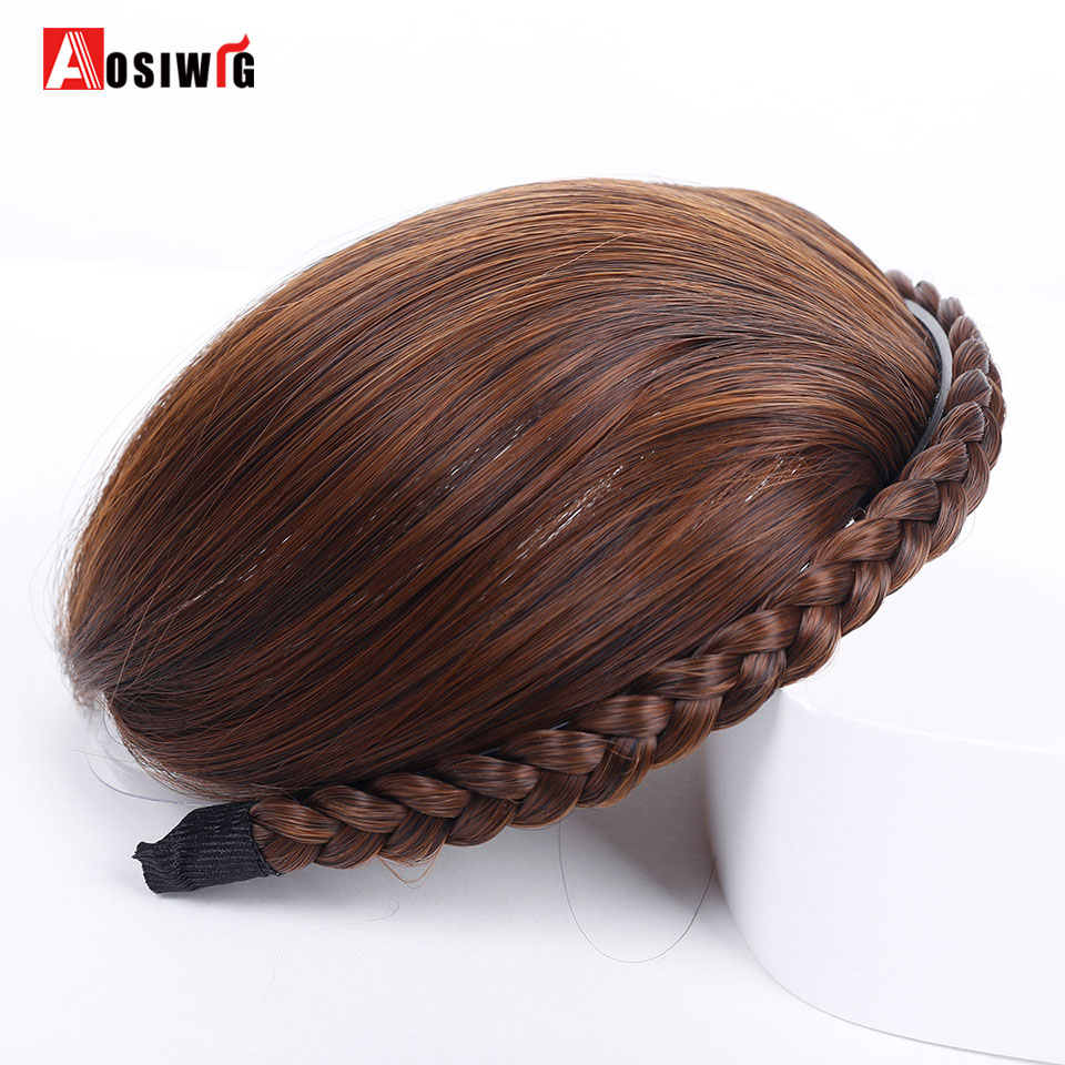 Stumpfen Pony 8 Farben mit Haarband Geflochten Synthetische Pony Wärme beständig Pony Haar Erweiterungen für Frauen AOSIWIG: #30