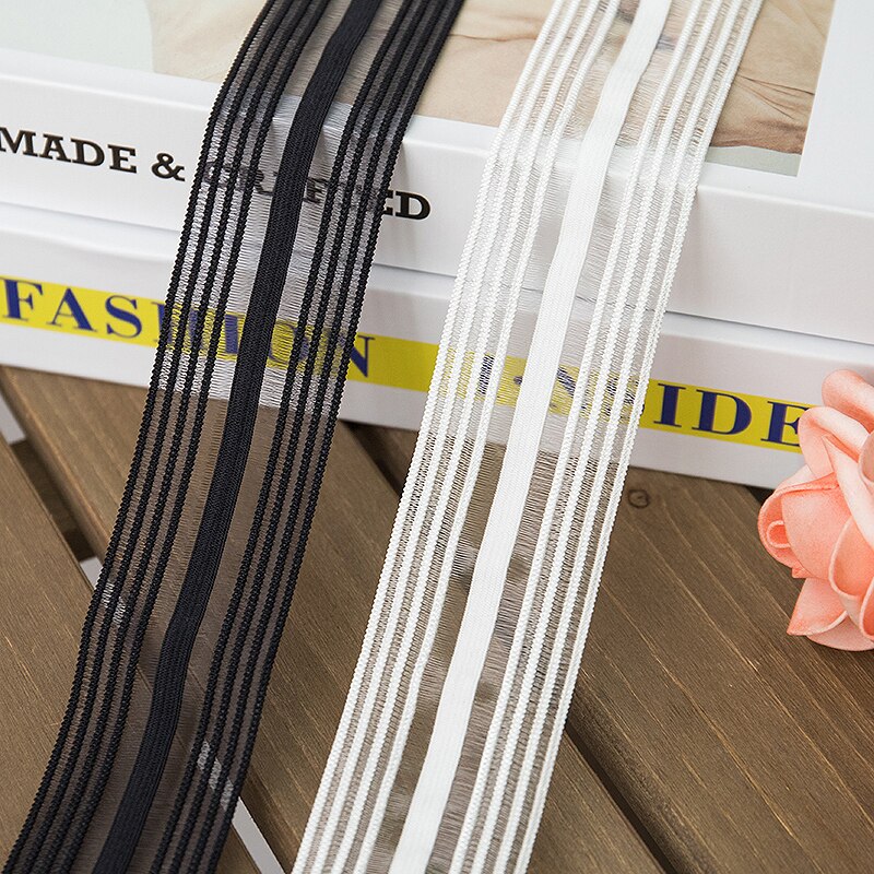 elastic band for garments underwear DIY handmade crafts webbing strap black white needlework sewing accessories 5yards/lot